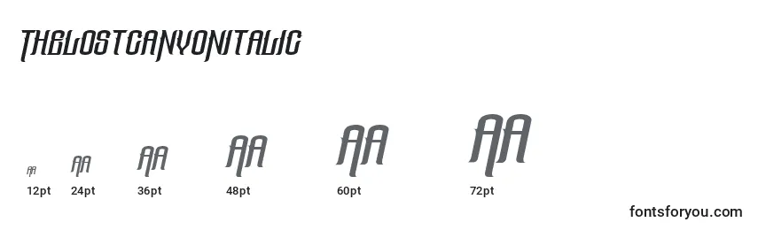 ThelostcanyonItalic Font Sizes