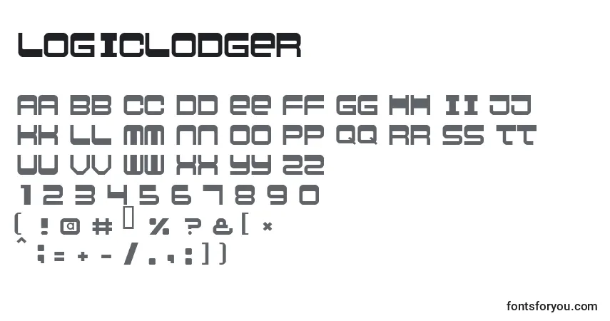 Czcionka Logiclodger – alfabet, cyfry, specjalne znaki