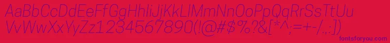 CooperhewittLightitalic Font – Purple Fonts on Red Background