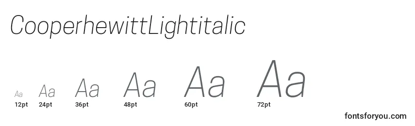 CooperhewittLightitalic Font Sizes