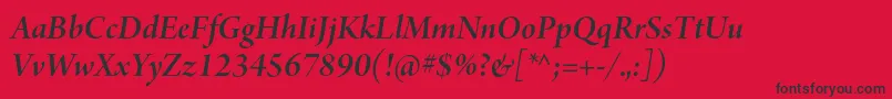 ArnoproSmbditalicdisplay Font – Black Fonts on Red Background
