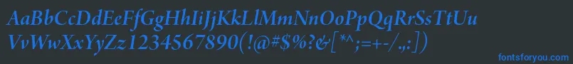 ArnoproSmbditalicdisplay Font – Blue Fonts on Black Background