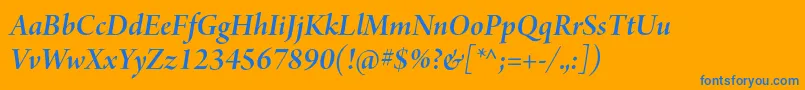 ArnoproSmbditalicdisplay Font – Blue Fonts on Orange Background