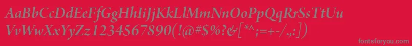 ArnoproSmbditalicdisplay Font – Gray Fonts on Red Background
