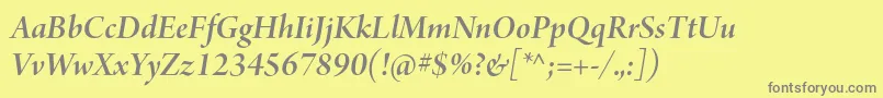 ArnoproSmbditalicdisplay-Schriftart – Graue Schriften auf gelbem Hintergrund