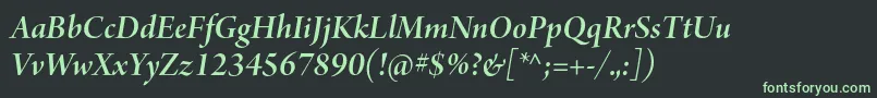 ArnoproSmbditalicdisplay Font – Green Fonts on Black Background
