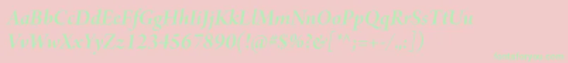 ArnoproSmbditalicdisplay Font – Green Fonts on Pink Background