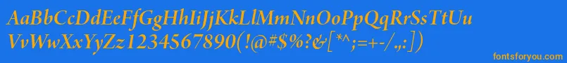ArnoproSmbditalicdisplay Font – Orange Fonts on Blue Background