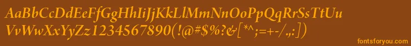 Police ArnoproSmbditalicdisplay – polices orange sur fond brun