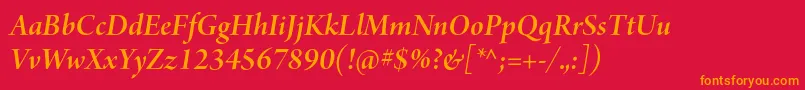 ArnoproSmbditalicdisplay Font – Orange Fonts on Red Background