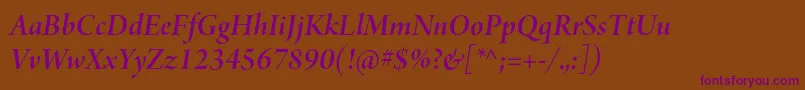 ArnoproSmbditalicdisplay Font – Purple Fonts on Brown Background