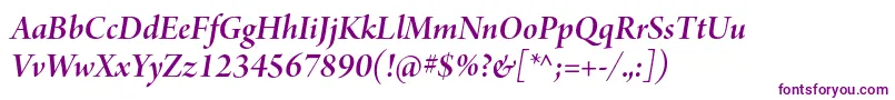 ArnoproSmbditalicdisplay Font – Purple Fonts on White Background