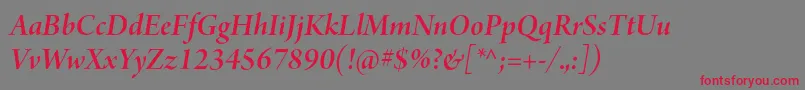 ArnoproSmbditalicdisplay Font – Red Fonts on Gray Background