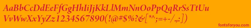 ArnoproSmbditalicdisplay Font – Red Fonts on Orange Background