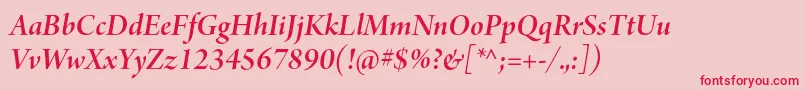 ArnoproSmbditalicdisplay Font – Red Fonts on Pink Background