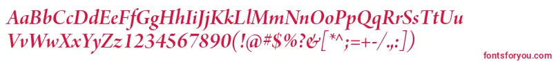 ArnoproSmbditalicdisplay Font – Red Fonts on White Background