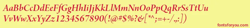 ArnoproSmbditalicdisplay Font – Red Fonts on Yellow Background
