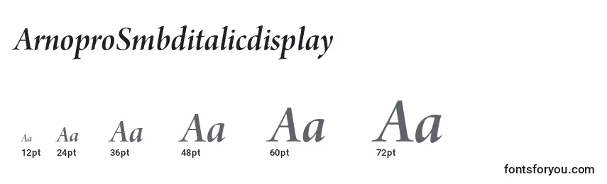 Размеры шрифта ArnoproSmbditalicdisplay