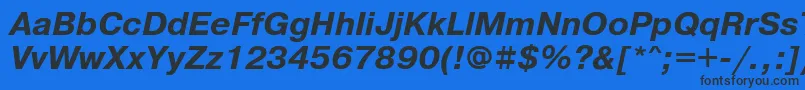 フォントPrg76Ac – 黒い文字の青い背景