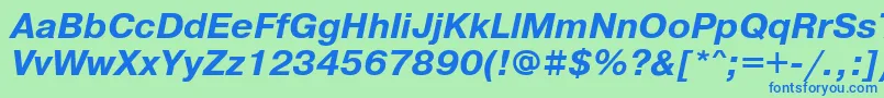 フォントPrg76Ac – 青い文字は緑の背景です。