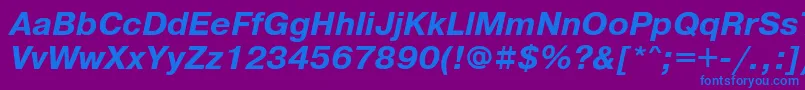Prg76Ac-Schriftart – Blaue Schriften auf violettem Hintergrund