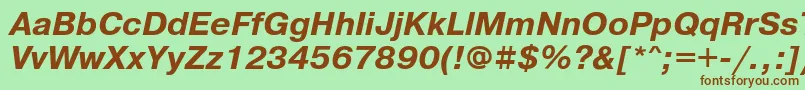 Prg76Ac Font – Brown Fonts on Green Background