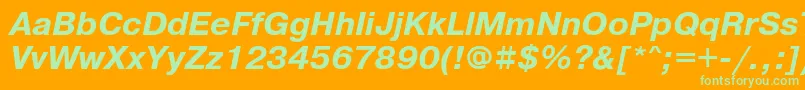 Prg76Ac Font – Green Fonts on Orange Background
