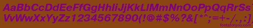 Prg76Ac Font – Purple Fonts on Brown Background