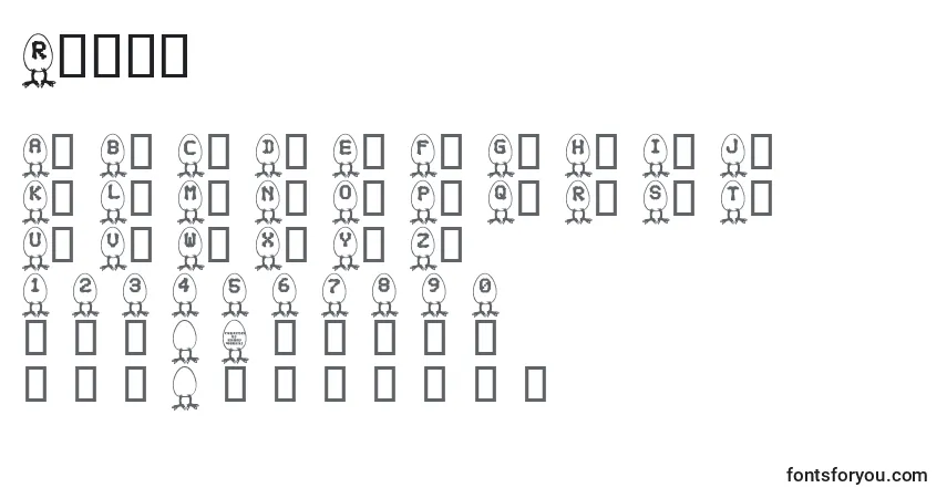 Czcionka Rmegg – alfabet, cyfry, specjalne znaki