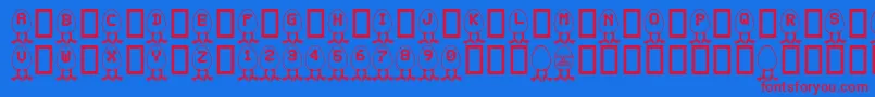 Rmegg Font – Red Fonts on Blue Background