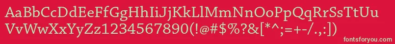 フォントChaparralproCapt – 赤い背景に緑の文字