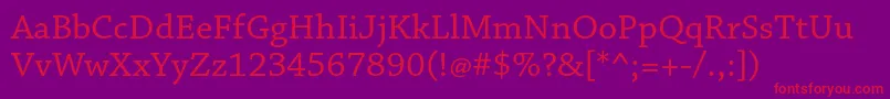 ChaparralproCapt Font – Red Fonts on Purple Background