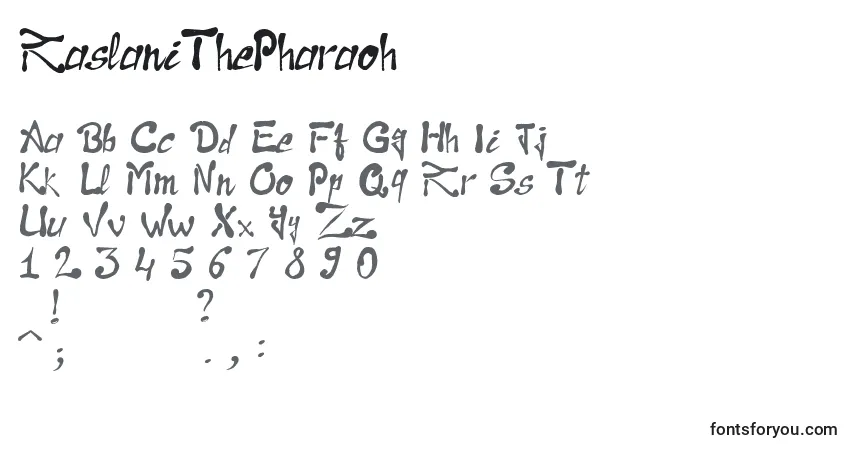 Czcionka RaslaniThePharaoh – alfabet, cyfry, specjalne znaki