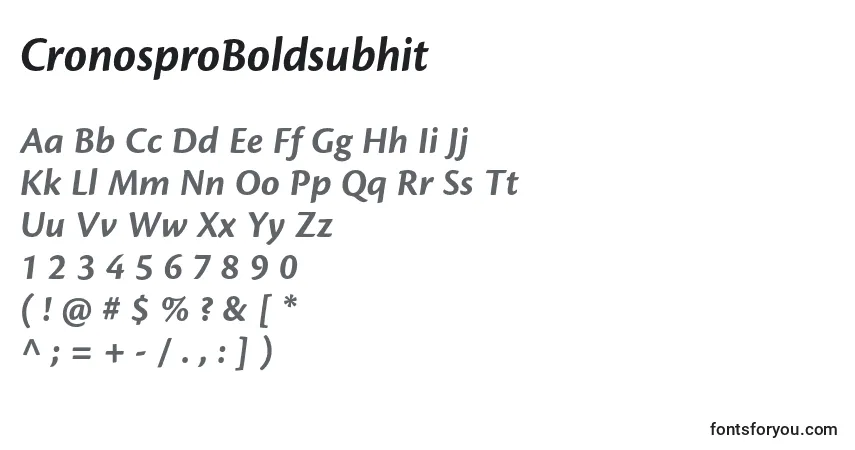 Шрифт CronosproBoldsubhit – алфавит, цифры, специальные символы