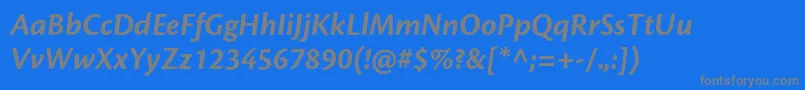 Weitere Informationen zur CronosproBoldsubhit-Schriftart CronosproBoldsubhit-Schriftart – Graue Schriften auf blauem Hintergrund
