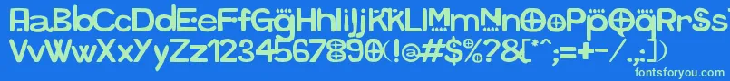 Futurafrica Font – Green Fonts on Blue Background