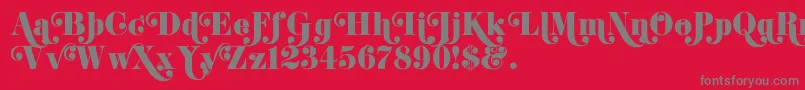 K22DidoniSwash Font – Gray Fonts on Red Background