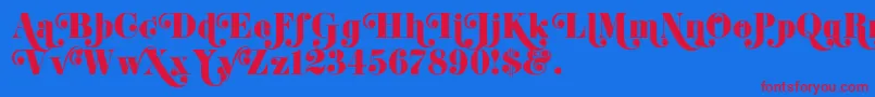 K22DidoniSwash Font – Red Fonts on Blue Background