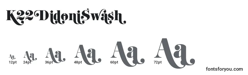 K22DidoniSwash Font Sizes