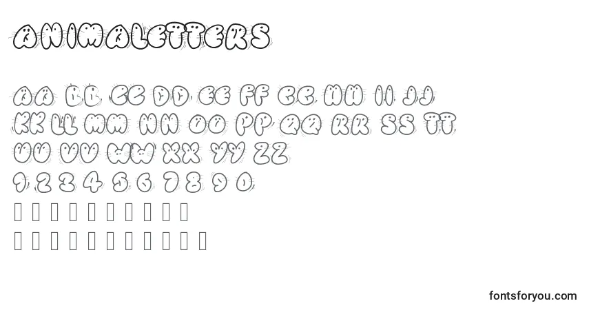 Fuente Animaletters - alfabeto, números, caracteres especiales