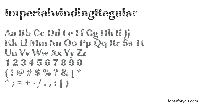 A fonte ImperialwindingRegular – alfabeto, números, caracteres especiais