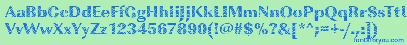 ImperialwindingRegular Font – Blue Fonts on Green Background