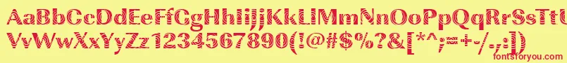 ImperialwindingRegular Font – Red Fonts on Yellow Background