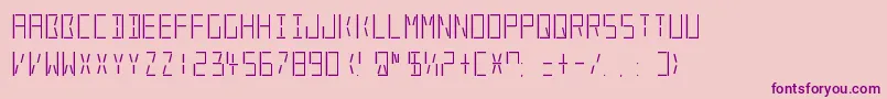 LedReal Font – Purple Fonts on Pink Background