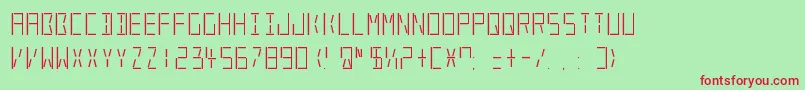 LedReal Font – Red Fonts on Green Background