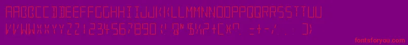 フォントLedReal – 紫の背景に赤い文字