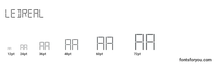 LedReal Font Sizes