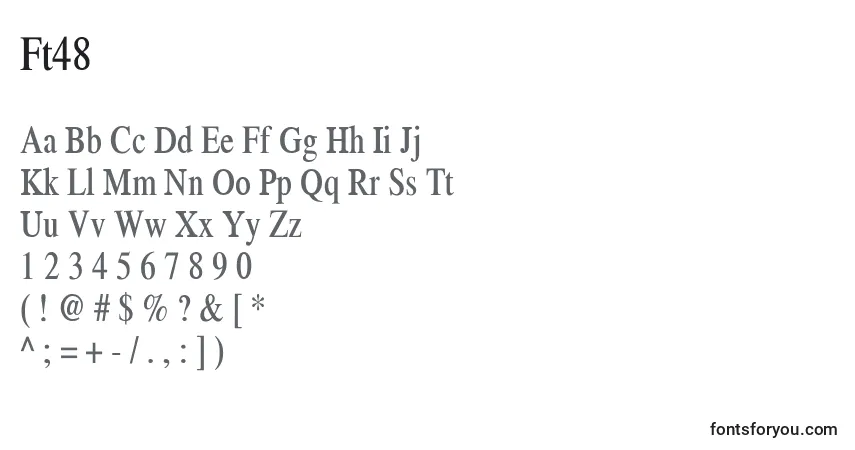 Schriftart Ft48 – Alphabet, Zahlen, spezielle Symbole