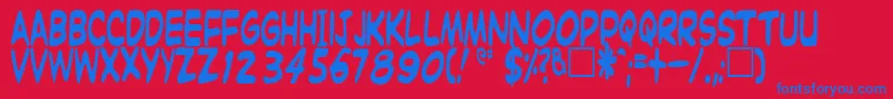 フォントWitzworx – 赤い背景に青い文字