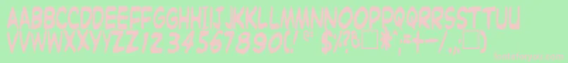 フォントWitzworx – 緑の背景にピンクのフォント